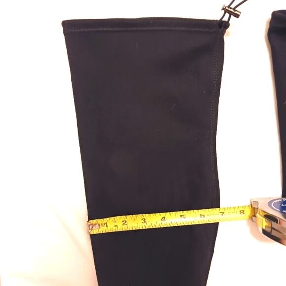 EXPRESS Over the Knee Boots Sz 8 BLOCK 3" Heels BLACK Vegan Faux Suede Tall NWOT - Picture 10 of 16